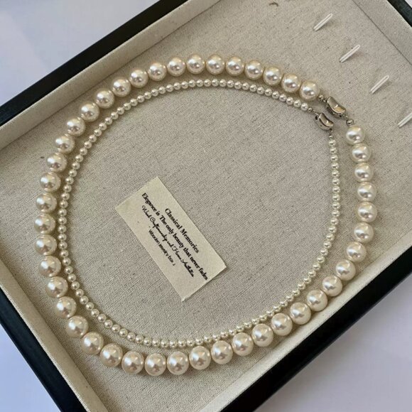 ✨ Artificial Pearl Beaded Necklace - Multiple Sizes & Lengths - Picture 1 of 7